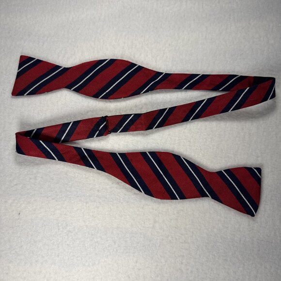 Vintage Bert Pulitzer Bow Tie Red Blue Self-Tie Adjustable 13 3/4 - 18 USA - Picture 1 of 8